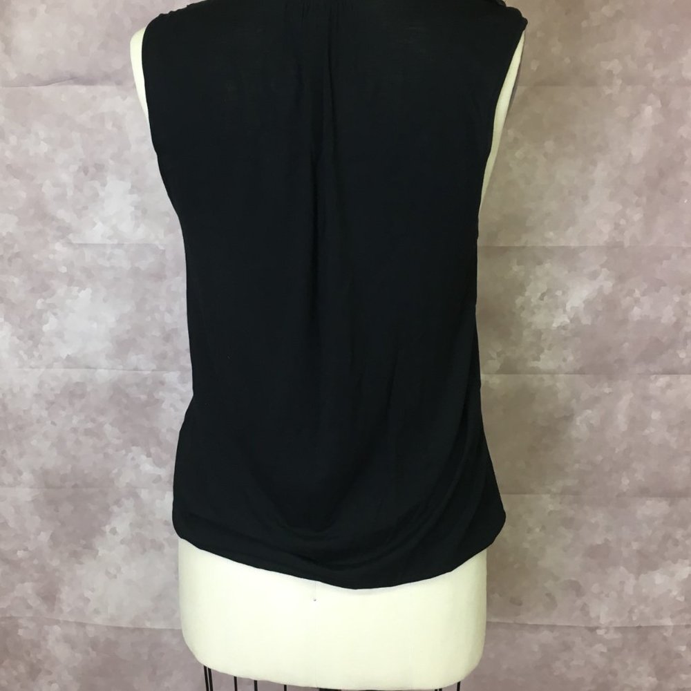 Black Ruffle-Neck Top - Picture 2 of 4